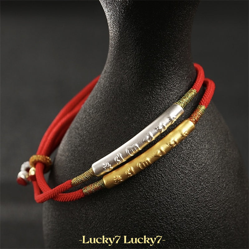 Mantra Red String Bracelet – A Talisman of Compassion and Wisdom