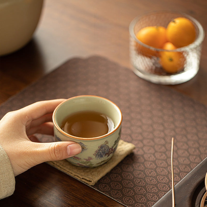 Jinshan Water Tank Cup,Ru kiln, Porcelain, Master's cup, Chinese style, Kung Fu tea set, Mug