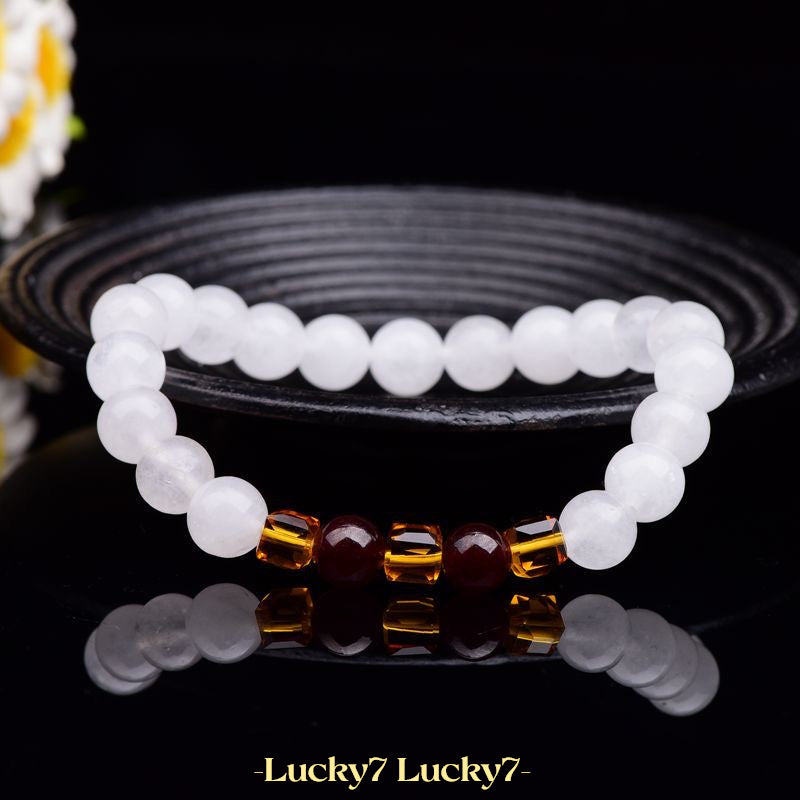 Natural White Chalcedony Positivity Bracelet – A Source of Harmony and Positive Energy