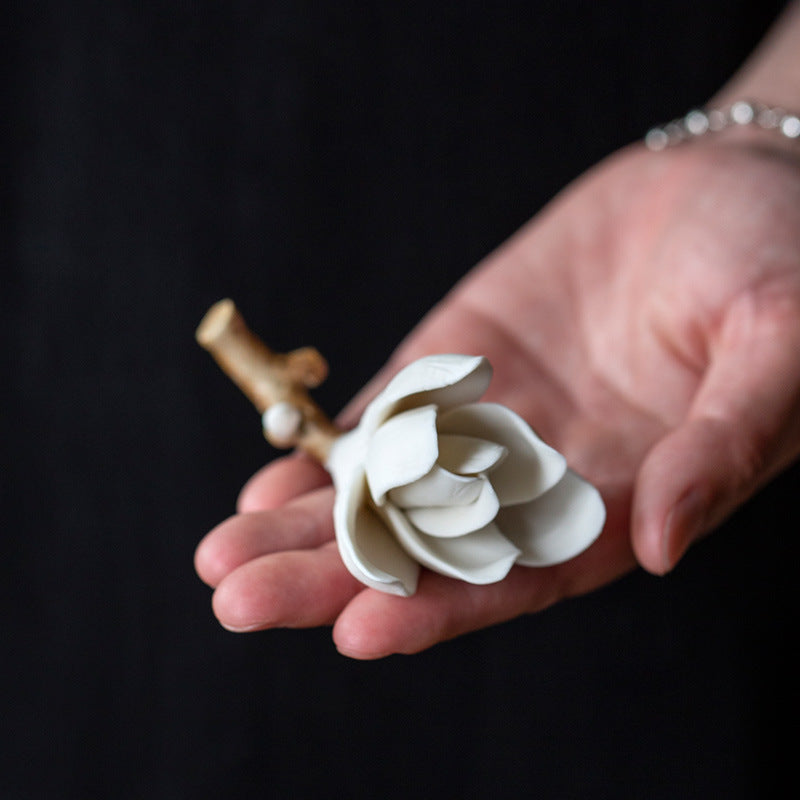 Handmade Jade Orchid Ceramic Incense Insertion - Home Thread Incense Holder - Tea Table Decoration - Tea Ceremony Accessories - Indoor Dedicated Incense Stand