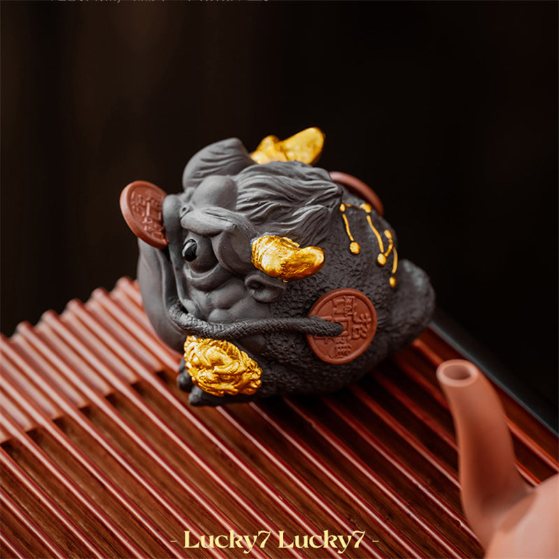 Rotating Purple Clay Sand Golden Toad Ingot Ornaments/Tea Pet