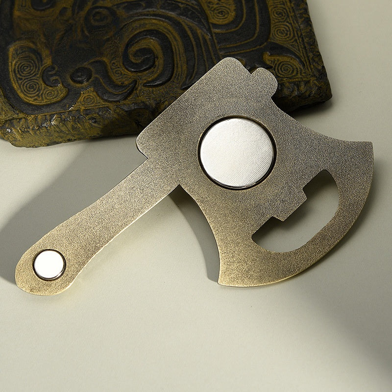 Creative Bottle Opener Refrigerator Sticker - Unafraid of the Axe and Halberd Style - Cultural and Creative Classical Decoration