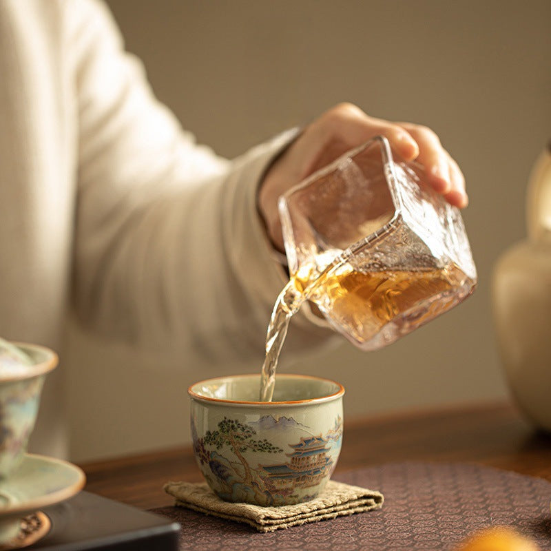 Jinshan Water Tank Cup,Ru kiln, Porcelain, Master's cup, Chinese style, Kung Fu tea set, Mug