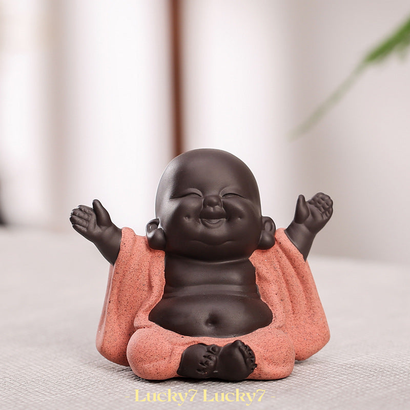Purple Clay Sand Maitreya Ornaments/ Tea Pet