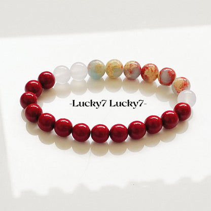 Cinnabar and White Jade Shoushan Stone Lucky Bracelet – A Symbol of Protection and Prosperity