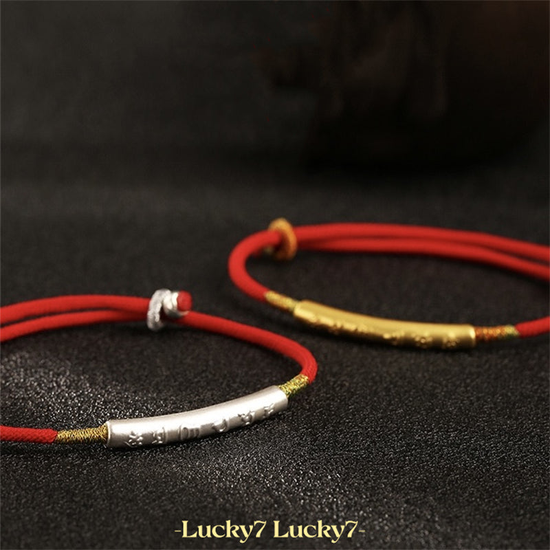 Mantra Red String Bracelet – A Talisman of Compassion and Wisdom