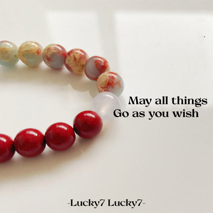 Cinnabar and White Jade Shoushan Stone Lucky Bracelet – A Symbol of Protection and Prosperity