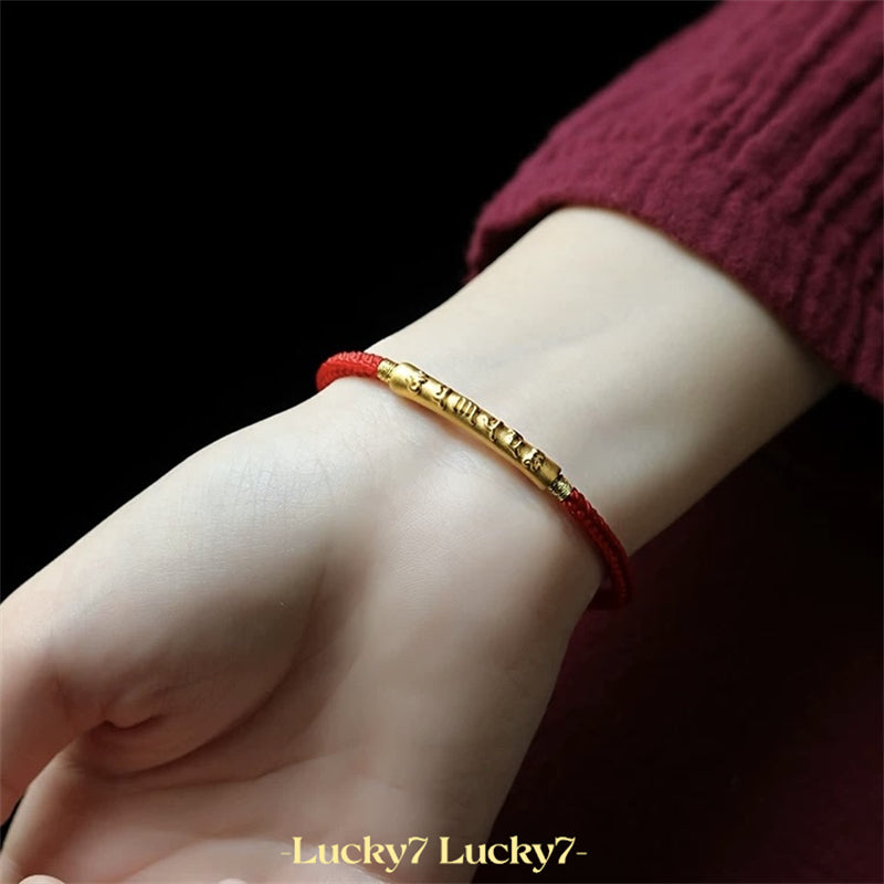 Mantra Red String Bracelet – A Talisman of Compassion and Wisdom