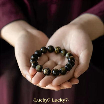 Obsidian Natal Buddha Bracelet – Powerful Protection and Energy Balance