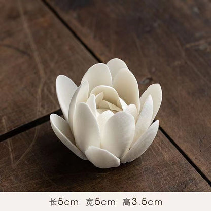 Creative Ceramic Handmade Small Lotus Thread Incense Burner - Home Sandalwood and Agarwood Incense Incense Burner - Fragrance Insertion Ornament - Exquisite Home Decoration