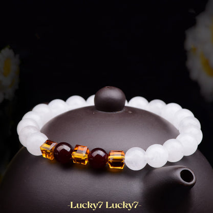 Natural White Chalcedony Positivity Bracelet – A Source of Harmony and Positive Energy