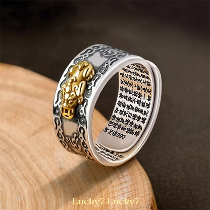 Feng Shui Pixiu Mantra Ring – Empower Your Spirit and Attract Wealth