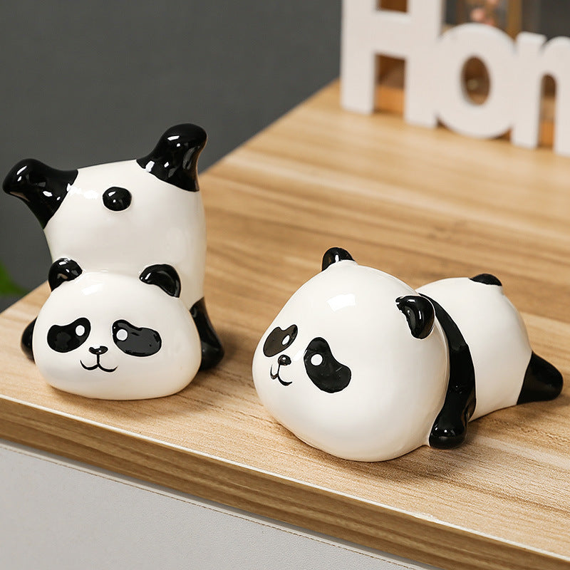 Cartoon China Fashion Ceramic Panda Gadgets - Home Decoration - Cute and Cute - Table Decoration in the Entrance Living Room - Exquisite Crafts