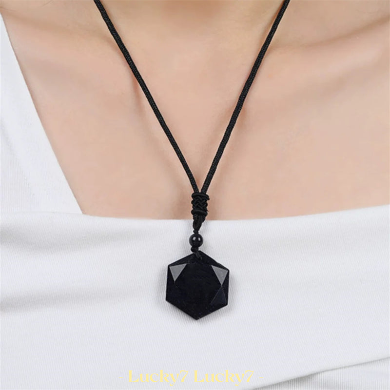 Hexagram Natural Crystal Gemstone Pendant