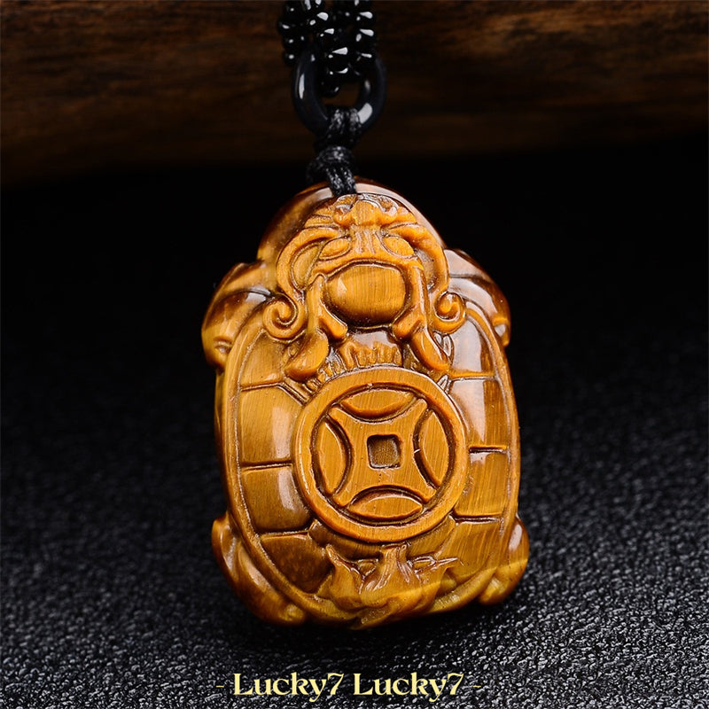 Tiger Eye Dragon Tortoise Pendant Necklace - Unlock Inner Power, Protect Your Aura