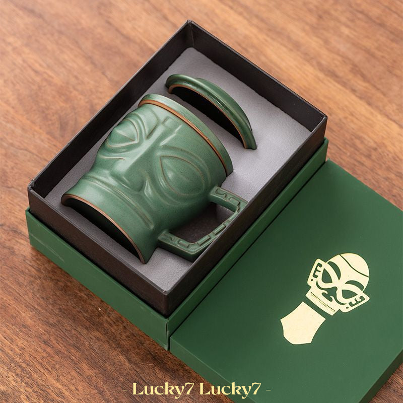 Sanxingdui Bronze Mask Cultural Creative Porcelain Mug Gift Box- Tea Cup- Coffee Mug