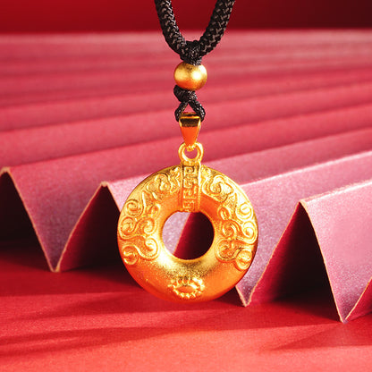 Shajin Ruyi Ring Necklace - High quality and versatile temperament - Circle auspicious cloud Chinese style pendant