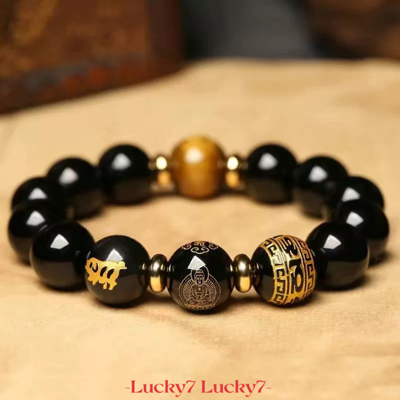 Black Agate Zodiac Year Bracelet