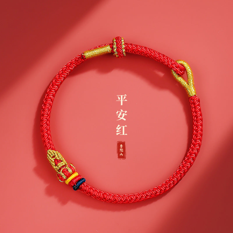 Seven Wisdoms of Manjushri - Handmade Lucky Koi Red Rope Bracelet - Unisex - Exam Winning - Feng Shui Mascot