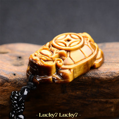 Tiger Eye Dragon Tortoise Pendant Necklace - Unlock Inner Power, Protect Your Aura