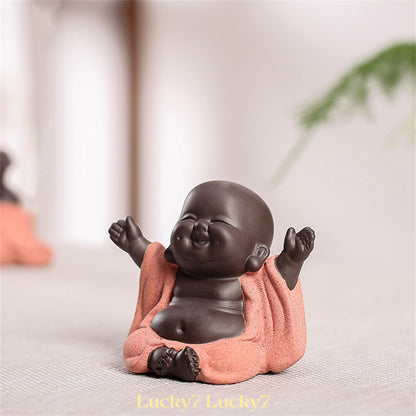 Purple Clay Sand Maitreya Ornaments/ Tea Pet