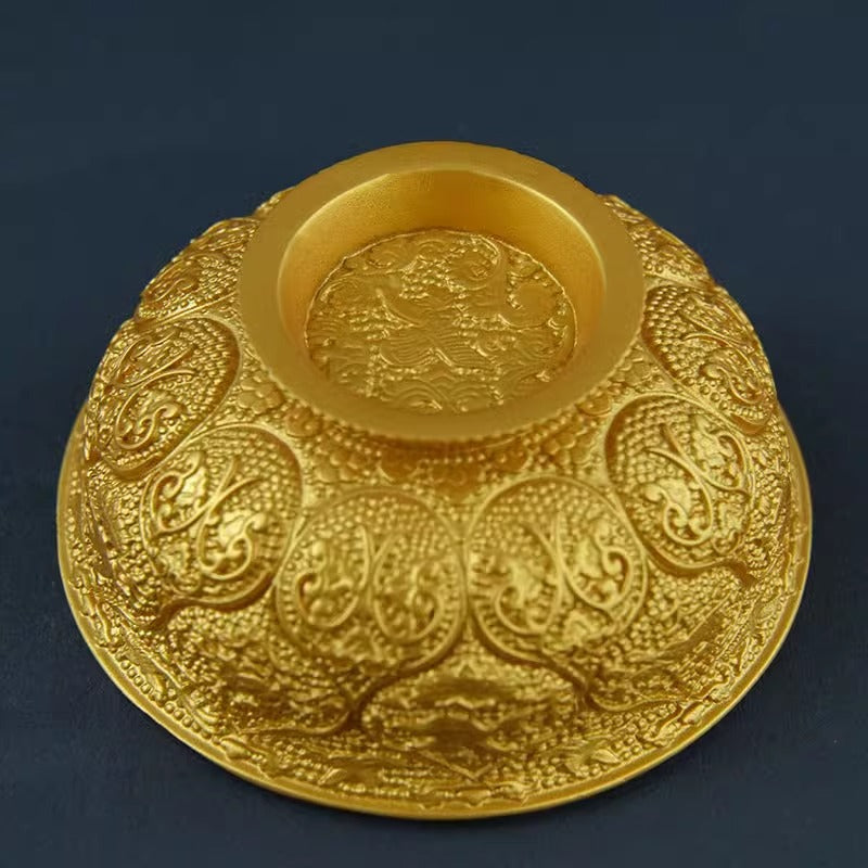 Golden Rice Bowl Creative Fridge Magnet - Tang Dynasty Mandarin Duck Lotus Petal Design - Xi'an Specialty Souvenirs