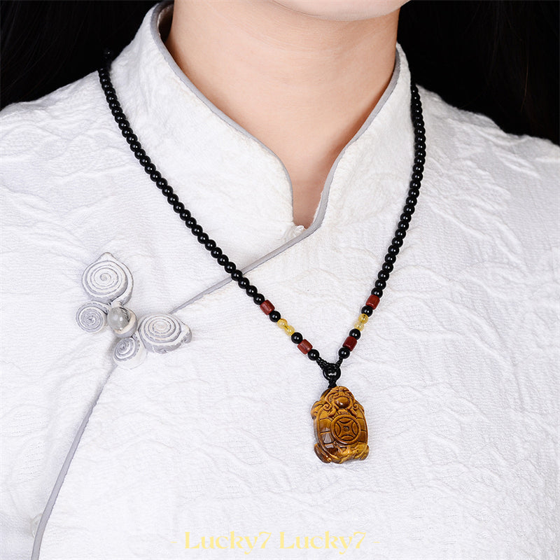 Tiger Eye Dragon Tortoise Pendant Necklace - Unlock Inner Power, Protect Your Aura