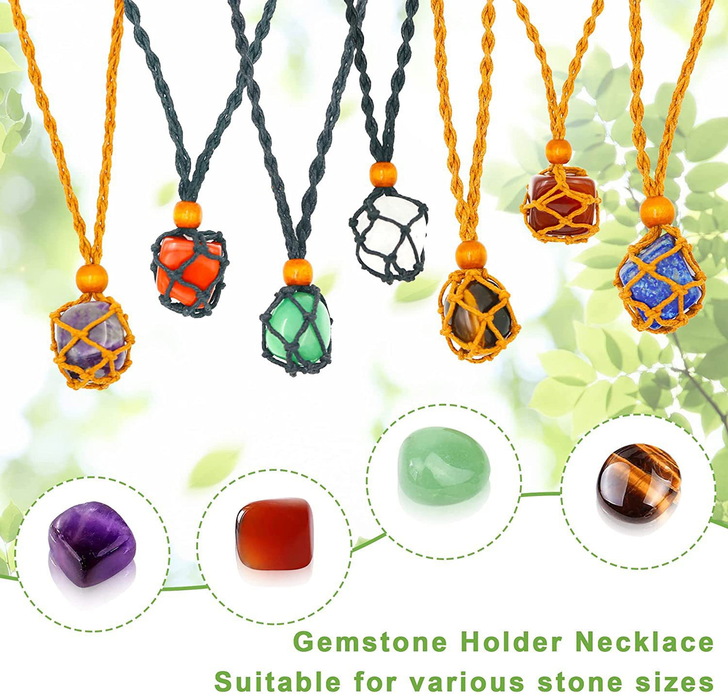 Seven Chakra Natural Stone Yoga Pendant Set