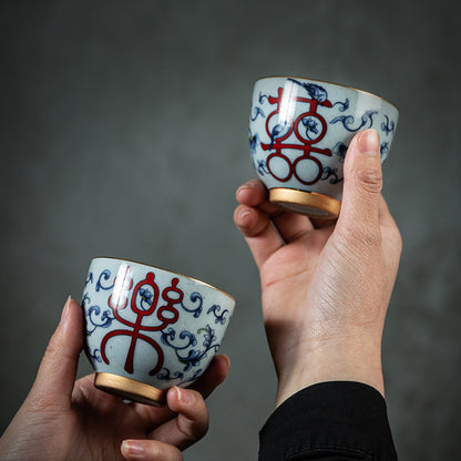 Blue and White Porcelain Paired Cup, High-End Wedding Gifts