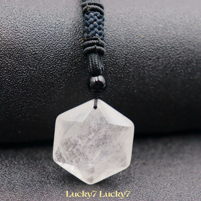 Hexagram Natural Crystal Gemstone Pendant