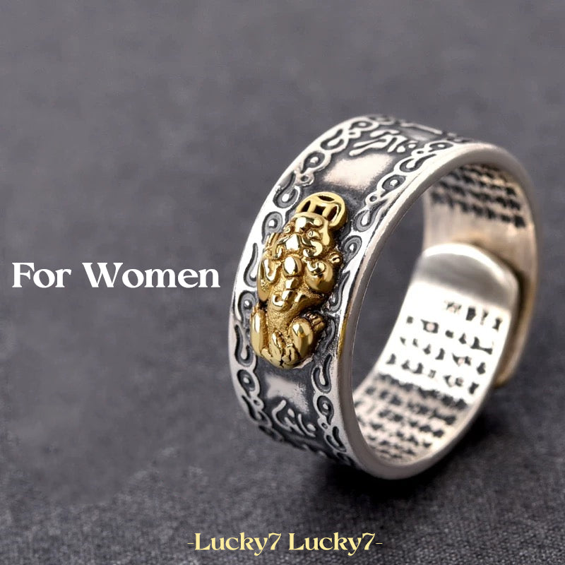 Feng Shui Pixiu Mantra Ring – Empower Your Spirit and Attract Wealth