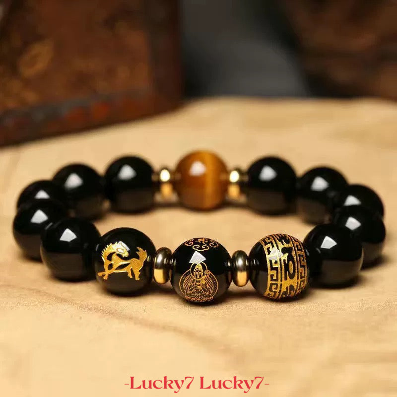 Black Agate Zodiac Year Bracelet