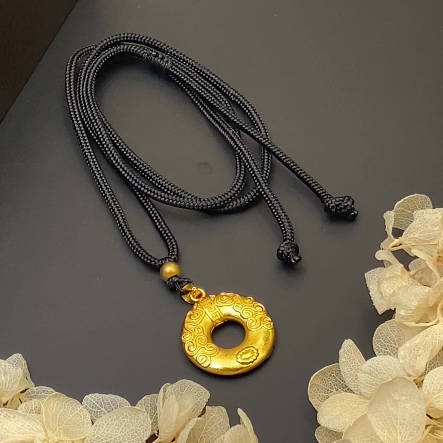 Shajin Ruyi Ring Necklace - High quality and versatile temperament - Circle auspicious cloud Chinese style pendant