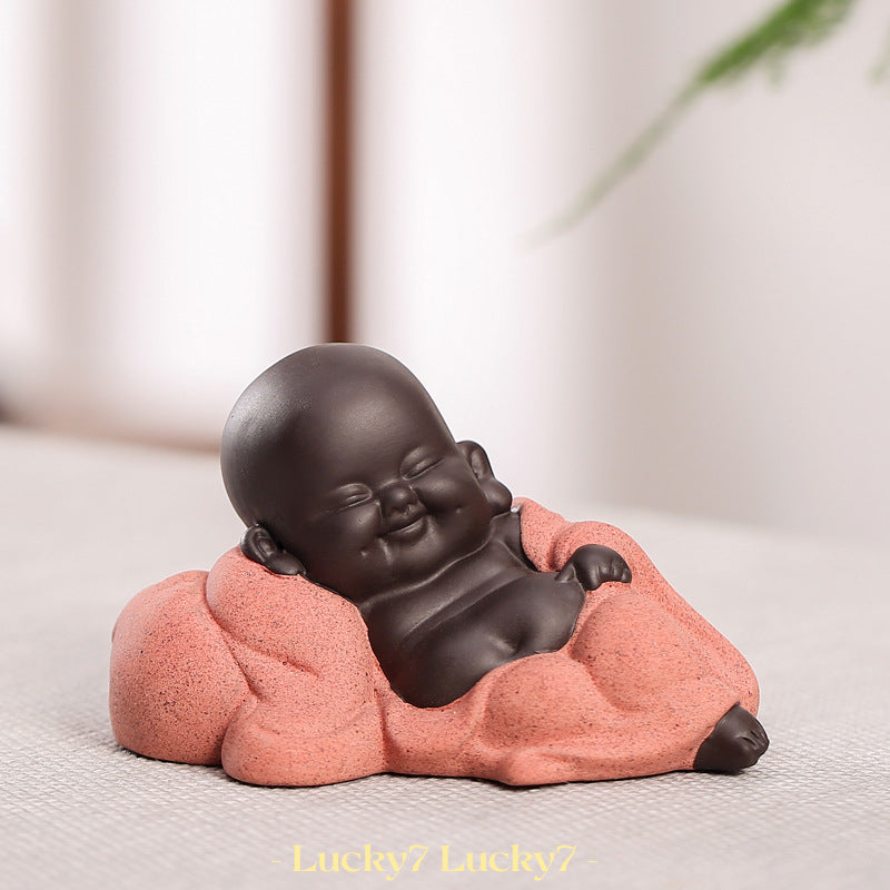 Purple Clay Sand Maitreya Ornaments/ Tea Pet