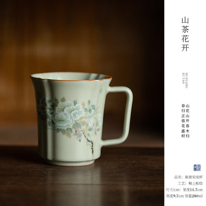 Secret Yellow Ru Kiln, Song Lan Cup, Coffee Mug, Gift Box, Porcelain, Master's Cup, Chinese style