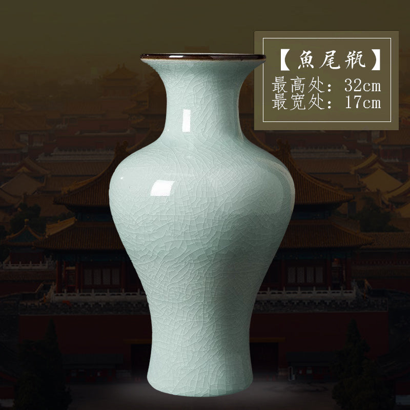 Large Antique - Style Blue and White Porcelain Ceramic Vase from Jingdezhen China - Ideal for Home Decor