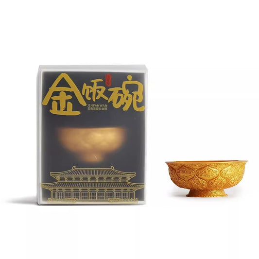 Golden Rice Bowl Creative Fridge Magnet - Tang Dynasty Mandarin Duck Lotus Petal Design - Xi'an Specialty Souvenirs