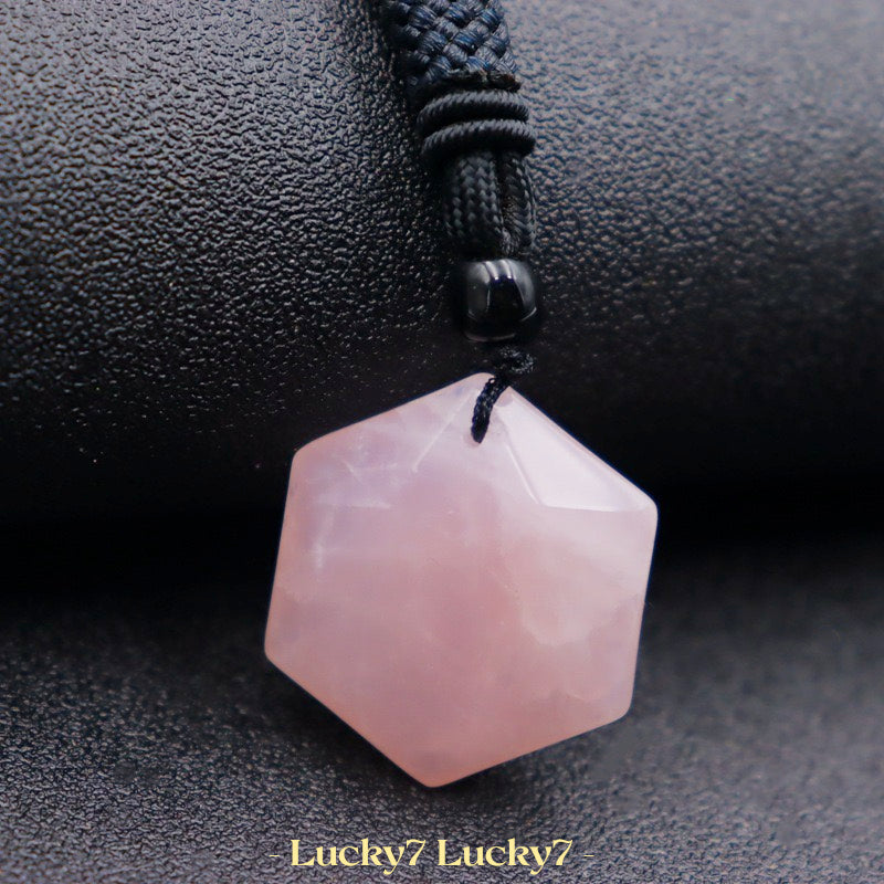 Hexagram Natural Crystal Gemstone Pendant